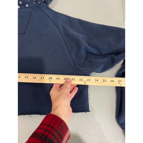 Furst Of A Kind Womens Cropped Hoodie Studded‎ Drawstring Gonzaga Bulldog Blue - Picture 8 of 11